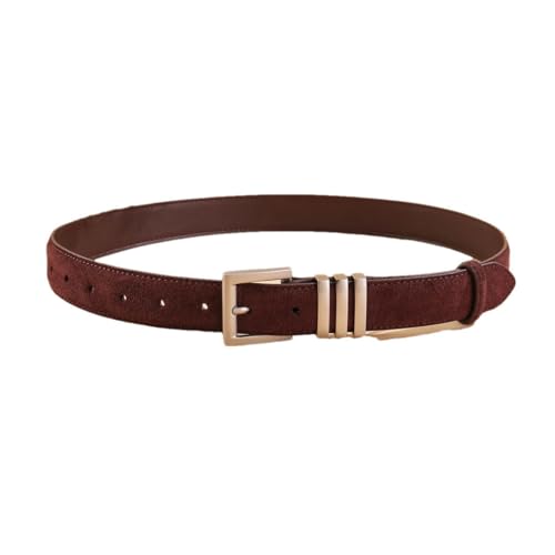 Women’S Fashion Wide Leather Belt With Metal Square Pin Buckle Adjustable Fine Lady Waistband For Jeans