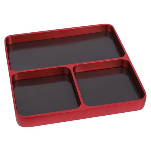 BOXOB Magnet Tool Tray, 3.94x3.94 Inch 3 Compartments Magnetic Parts Tray Screws and Bolts Organizer for Storing Sockets Screws Small Parts Garage Home Outdoor