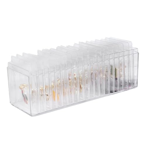 Organizador de joyas de acrílico, estuche de almacenamiento para collares, de joyería transparente con 20 bolsas de joyería portátiles antideslustre para pulseras de aretes