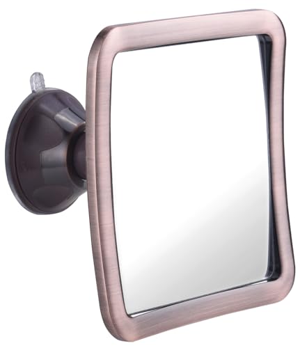 Image of MIRRORVANA Fogless Shower Mirror for Shaving with Improved Suction and 360 Swivel - Unbreakable Fog Free Mirror for Men and Women - 6.3 inch x 6.3 inch (Bronze)