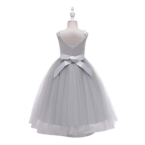 Image of Glamulice Flower Girls Spaghetti Strap Tulle Dress Long A Line Wedding Pageant Dresses Princess Birthday Party Ball Gown