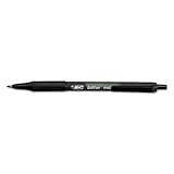 BIC Soft Feel Ballpoint Pens, Retractable Pens, Ideal for School and Office, Medium Point (1.0mm), Black, Pack of 12