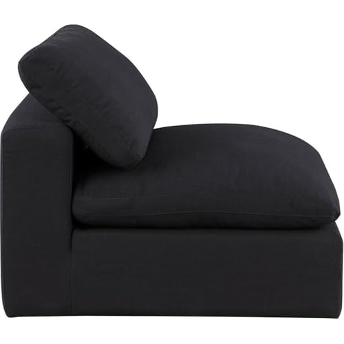 Sillón contemporáneo sin brazos tapizado lino negro miniatura 5