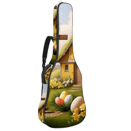 Housse de guitare acoustique imperméable jaune pour transporter vos accessoires