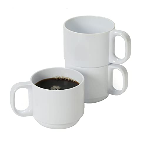 Set 4 Mugs apilables de plástico Tritan blanco 11 oz miniatura 1