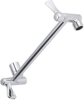 Voolan 11 Inch Shower Extension Arm with Lock Joints, Adjustable Height and Angle, Premium Solid Brass Anti-leak (Chrome)