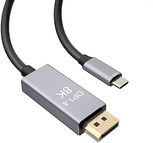 Image of USB C to DisplayPort Cable 1.4,8K 4K Thunderbolt 3 to DisplayPort Adapter 6.6FT(4K 60Hz /144Hz /120Hz,2K 240Hz) 32.4Gbps HDR Support Compatible with Mac-Book Pro /Air,Surface Book,XPS 15 /13 More