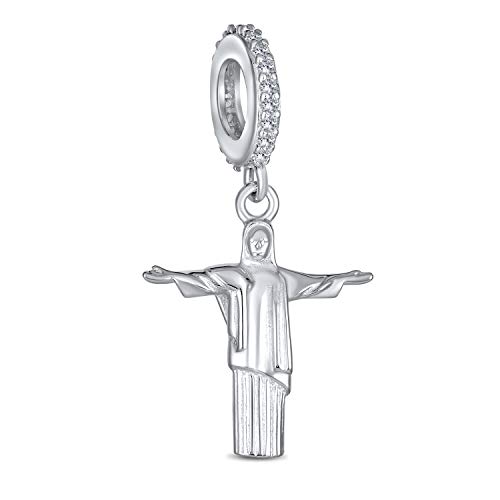 Cristo Redentor monumento brasileño abalorio colgante de plata para mujeres