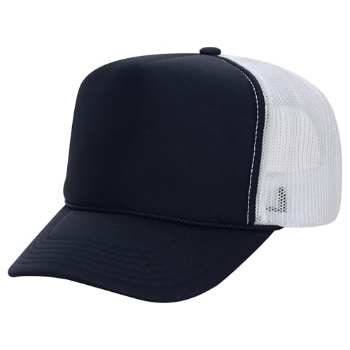 Image of OTTO Polyester Foam Front 5 Panel High Crown Mesh Back Trucker Hats in 97, Bulk, Wholesale