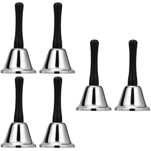 Abaodam 6 Piezas sonajero de Navidad Campana de la Escuela de Mano Campana de Navidad de Mano Juego té decoración Campana de Mano Campana de Restaurante Decorar la Campana el plastico