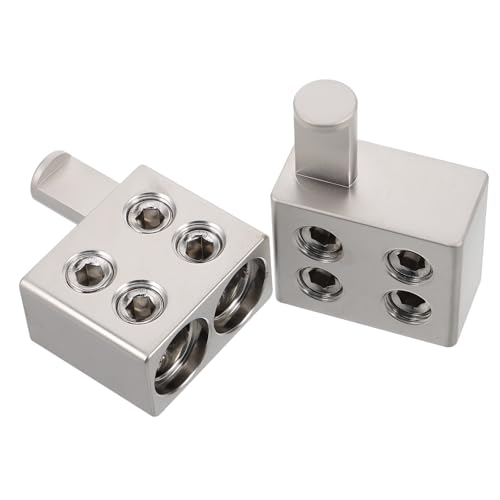 Bloque de distribución de energía VALICLUD de aluminio plata con dos piezas para audio de coche