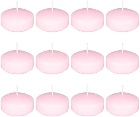 Mega Candles 24-Pack Black Floating Candles | 2 Inch Unscented Hand-Poured Wax Discs For Decor