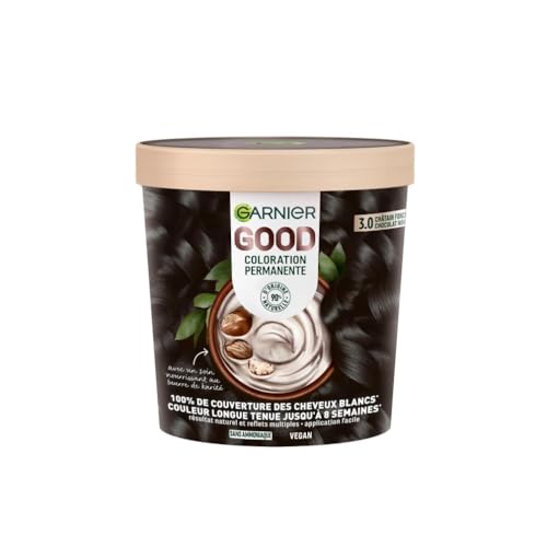 Garnier - Coloration Permanente - Sans Ammoniaque - 90% d'Ingrédients d'Origine Naturelle - Formule Vegan - Beurre de Karité - 100% Couverture Cheveux Blancs...