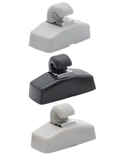 JUKOTA Pack de 3 robustos soportes de visera con clip,Robustos,Se aplican al 95% de los modelos del mercado (COLOR: Gris, Negro, Beige)