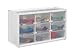 ArtBin 6809PC Store In Drawer Cabinet Sewing & Craft Organization, Plastic Storage Unit with 9 Drawers, White with Clear Drawers