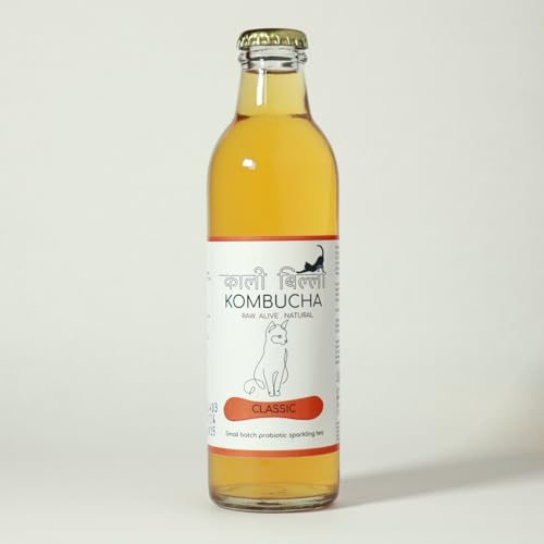 Image of KAALI BILLI Kombucha Classic | Naturally Brewed Original Fermented Tea Drink | Mild Balanced Flavor Beverage for Everyday Consumption | 250 ml Pack of 4