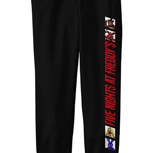 Five Nights at Freddy's Vertical Title with Boxed Characters Youth Black Graphic Jogger Pants2