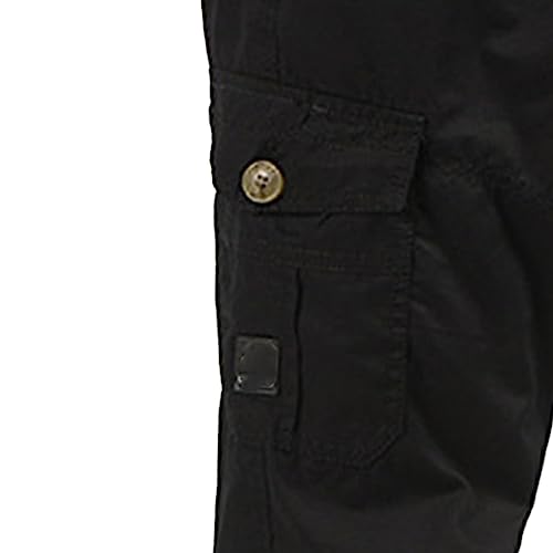 JEKE-DG Men's Elastic Waist Casual Cargo Pants Lightweight Work Trousers Relaxed Fit Workwear Pants with Pocket4