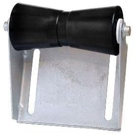 Tie Down 10" Black Rubber Keel Roller Panel Bracket Assembly – 11-Gauge Hot-Dip Galvanized Steel, Includes Roller, Shaft & Cap Nuts – 8" Slot Width, 10-3/8" Bracket – Boat Trailer Replacement