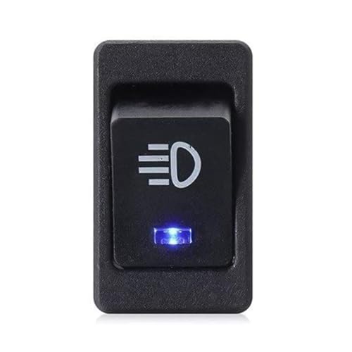 ZIBUYU® Fog Light Switch for Car Fog Lamp Switch for Modification 12V 35A Blue LED Fog Light 3 Way Switch Toggle Rocker Switch 4 Pin ON/Off for Universal Auto Car ASW-17D - 1 Pc