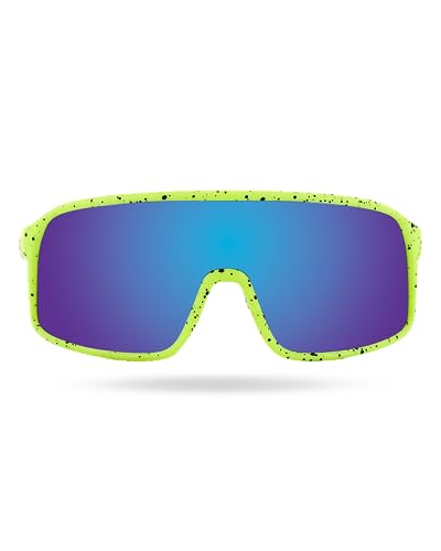TYR Unisex Viejo HTS Sunglasses, Blue/Fluorescent Green