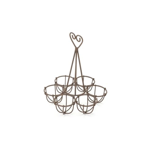 NUVOLE DI STOFFA Portauova in Metallo con Cuore Country - Shabby Chic 16.7x20 cm