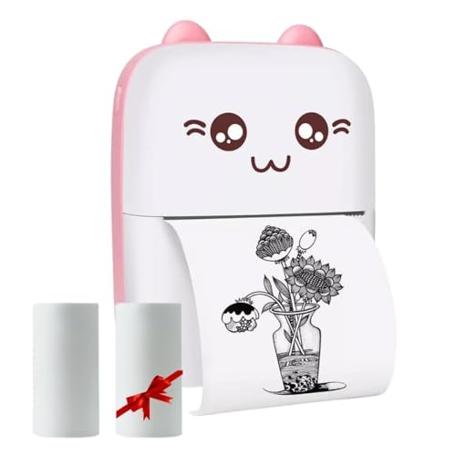 Image of TMY Mini Portable Thermal Printer Bluetooth Pocket Printer for Kids & Adults 57mm Inkless Photo & with 1 Roll+1 Extra Roll Prints B&W Notes& Stickers with 1 Year Warranty (TMYPP43)