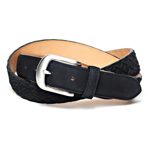 [KIETH] ヌバック メッシュ ベルト メンズ 本革 ブラック 日本製 サイズ調整可能 KE21465-19