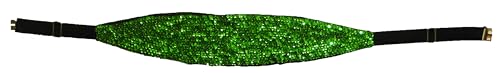Sequin Beaded Fashion Belt, Adjustable Waist Belt with Snap Closure, Gold Sparkle, 33-50 Inch Waist, 28 Pack (Esmeral Green)