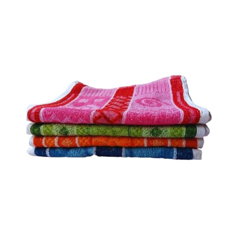 Image of Threadglow Decors Cotton Multicolor Lunch Towel /Napkin for School Kids (11 x 16 Inches) | Small Hand & Face Towel | Reusable Lunch Towels for Kids | Pack of 6(Mix of Available Colors dispatched)