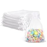 Organza Bags, Organza Bags 4x6, 60PCS Small Mesh Bag Drawstring, White Sheer Wedding Party Favor Bag, Small Mesh Gift Pouches Jewelry Mini Candy Pouch for Wedding, Graduation, Baby Shower Party Supply