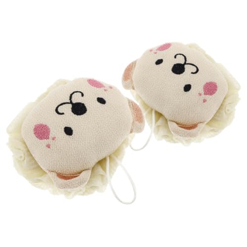 OATIPHO 2 Piezas Esponja de Baño Infantil Forma de León, y Exfoliante, Material Poliéster y Gasa, Limpieza Delicada para Baño y Viaje de Bebés