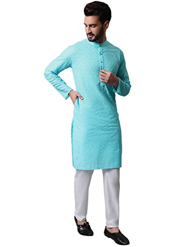 Image of Jompers Men's Regular Fit Cotton Embroidered Kurta Set