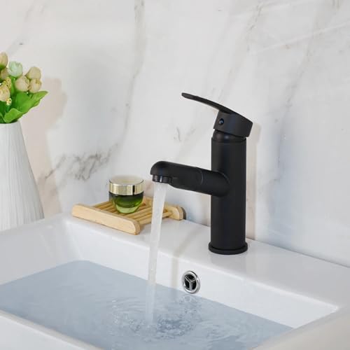 Robinet mitigeur extractible noir eau chaude et froide fluide - 2