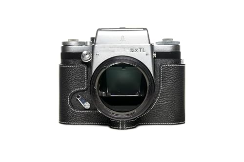 Housse moitié caméra Pentacon Six TL en cuir noir pour éviter les rayures