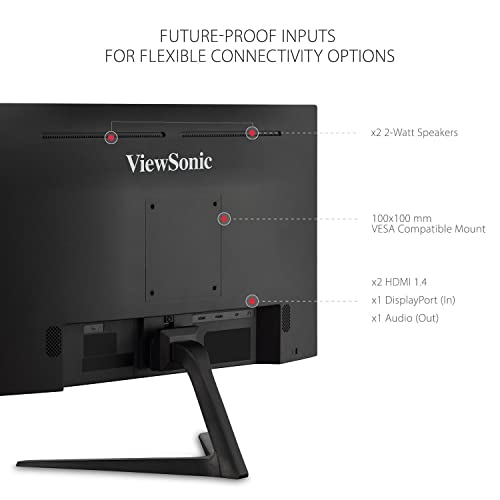 شاشة الالعاب فيوسونيك VX2418-P-MHD بمقاس 24 انش بدون اطارFHD ، 1080p,165Hz وسرعة استجابة 1 مللي ثانية، شاشة عرض للالعاب بمنفذ عرض وHDMI مع المزامنة التكيفية لحماية العينين