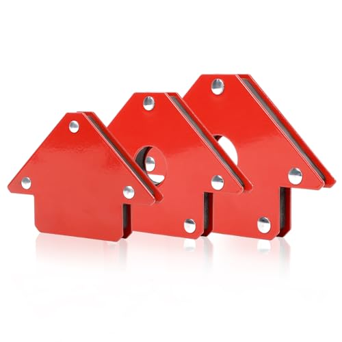 jiashiguang Welding Magnets 25LBS&55LBS&75LBS 3Pcs Welding Magnetic Holder Heavy Duty Magnetic Tools and Accessories for 45, 90, and 135 Degree Angles Super Strong Welding Magnets and Clamps