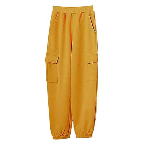 Girls Casual Cargo Jogger Pants,Kids Girl Hip Hop Dance Pants Boys Multi Pockets Parachute Jogger Sweatpants