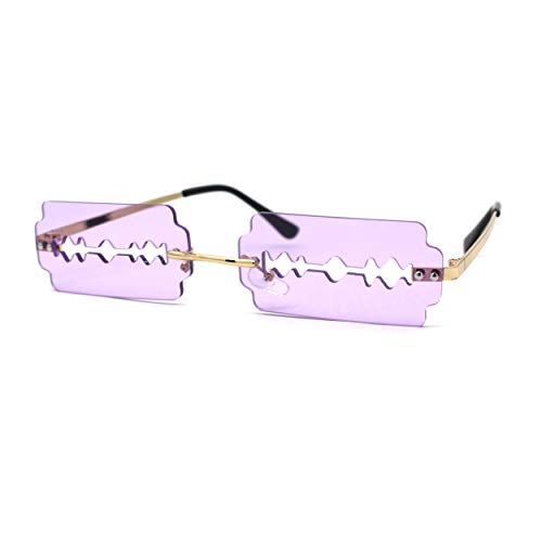 Image of SA106 Razor Blade Shape Funky Hipster Rimless Sunglasses