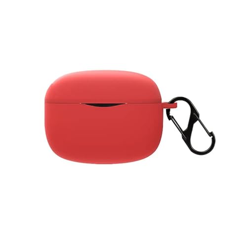 【CYBERGARAGE】イヤホン・ヘッドホンケース・SOUNDPEATS AIR3 PRO用 ケース カラビナ付き シリコン シンプル 保護カバー サウンドピーツ AIR3プロ おしゃれ カバー 傷つき防止 ケース イヤホン 保護ケース カバー(レッド)
