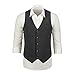 Furuyal Men Slim Fit Suits 2 Pieces Linen Suit Summer Beach Wedding Suits Formal Tuxedo for Men Groomsmen Outfits Linen Vest+Pant Black-L