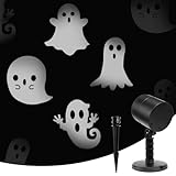 NOWSTO LED Halloween Decoration, Ghost Rotating Projector Yard Stake Lights, Indoor Outdoor Landscape Night Light for Home Thealter, Ceiling, Room, Patio, Garden, Halloween, Bedroom Decor