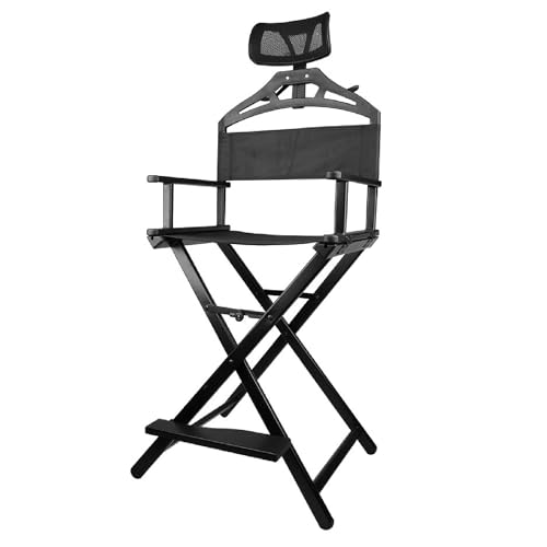Taburete plegable con reposacabezas, silla de camping portátil que soporta 300 libras, ideal para uso en salón y estudio