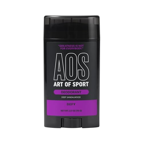 Art of Sport Mens Deodorant Talc Free Sandalwood Fragrance Made with Natural Botanicals Green Tea Made for Athletes Defy Scent 2.7 Ounce