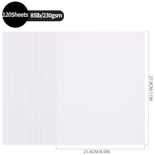 120 Sheets White Cardstock - 8.5” x 11” Letter Size Cover Card Stock 85lb Heavyweight Paper Thick Paper for Scrapbooking, Crafts, Business Cards, Invitations PAP03WH image 4