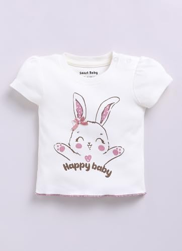 Image of Smart Baby 100% Cotton Interlock Fabric T-Shirt and Shorts Set for Baby Girls - Soft, Lightweight, Comfortable (Pack of 1)