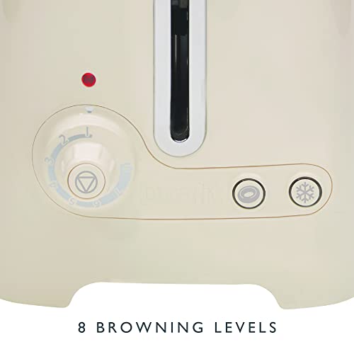 Dualit 4 Slice Lite Toaster, 2kW Toasts 120 Slices an Hour, Polished with Canvas White Trim, Bagel & Defrost Settings, 36 mm Wide Slots, 46263 - Image 6