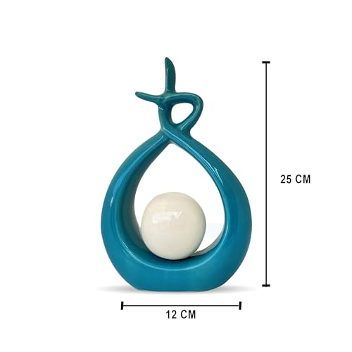 Image of Xtore Beautiful Ceramic Spiral Design Statue for Home Decoration (Pack of 1, Sky)