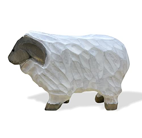 by Unbranded woodcarving Wood Collectibles Hand Carved Sheep Wood Wooden Figurine Wood Sculpture woodcarving Wood Collectibles Hand Carved