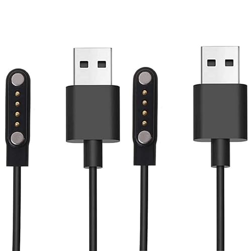 Aliwisdom [2 Pack] Universal Smart Watch Charger Magnetic 7.62mm, Smartwatch Accessories Universal 4 Pin Magnetic Replacement Charger Compatible Cable Contact pin spacing 7.5mm - 8mm